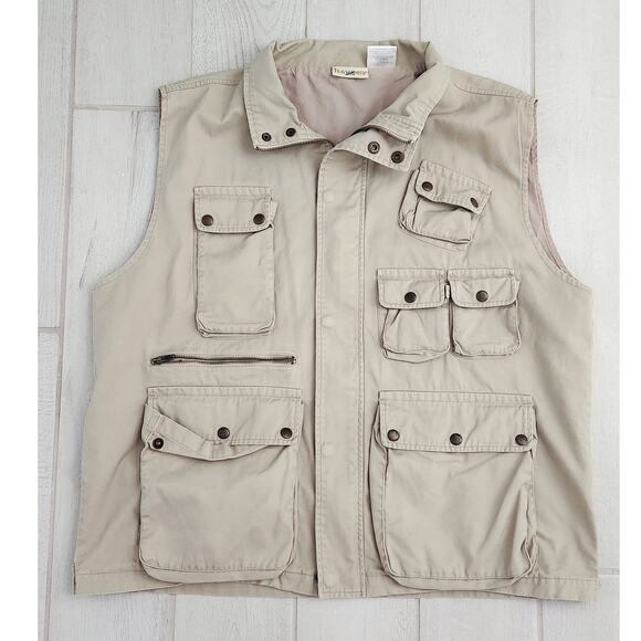 TravelSmith Fishing Hiking Vest Men's XL Snap Pockets Outdoor Zip Safari Utility - Picture 1 of 8